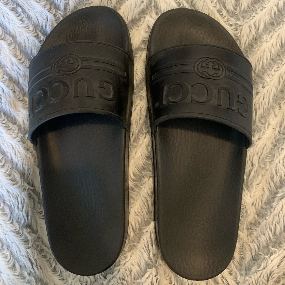Authentic Black Gucci slides